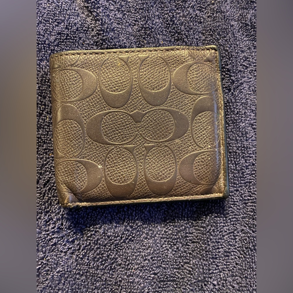 Coach raised logo wallet